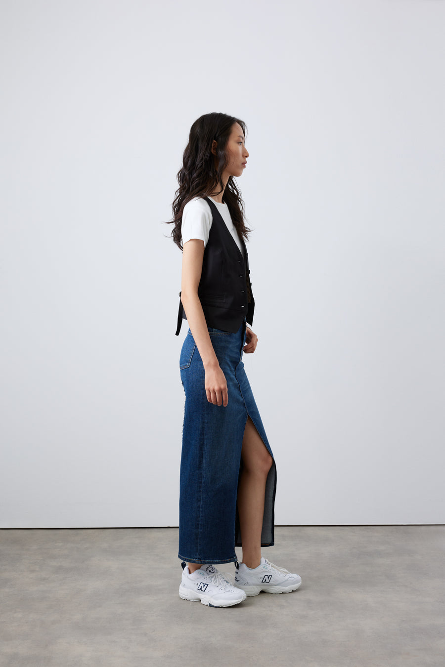 Denique Long Denim Skirt