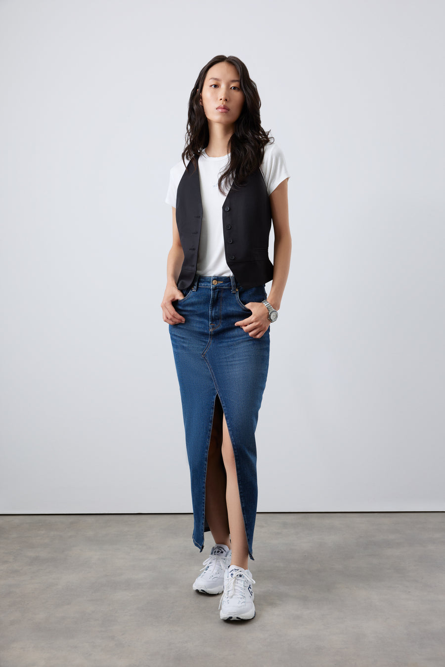 Denique Long Denim Skirt