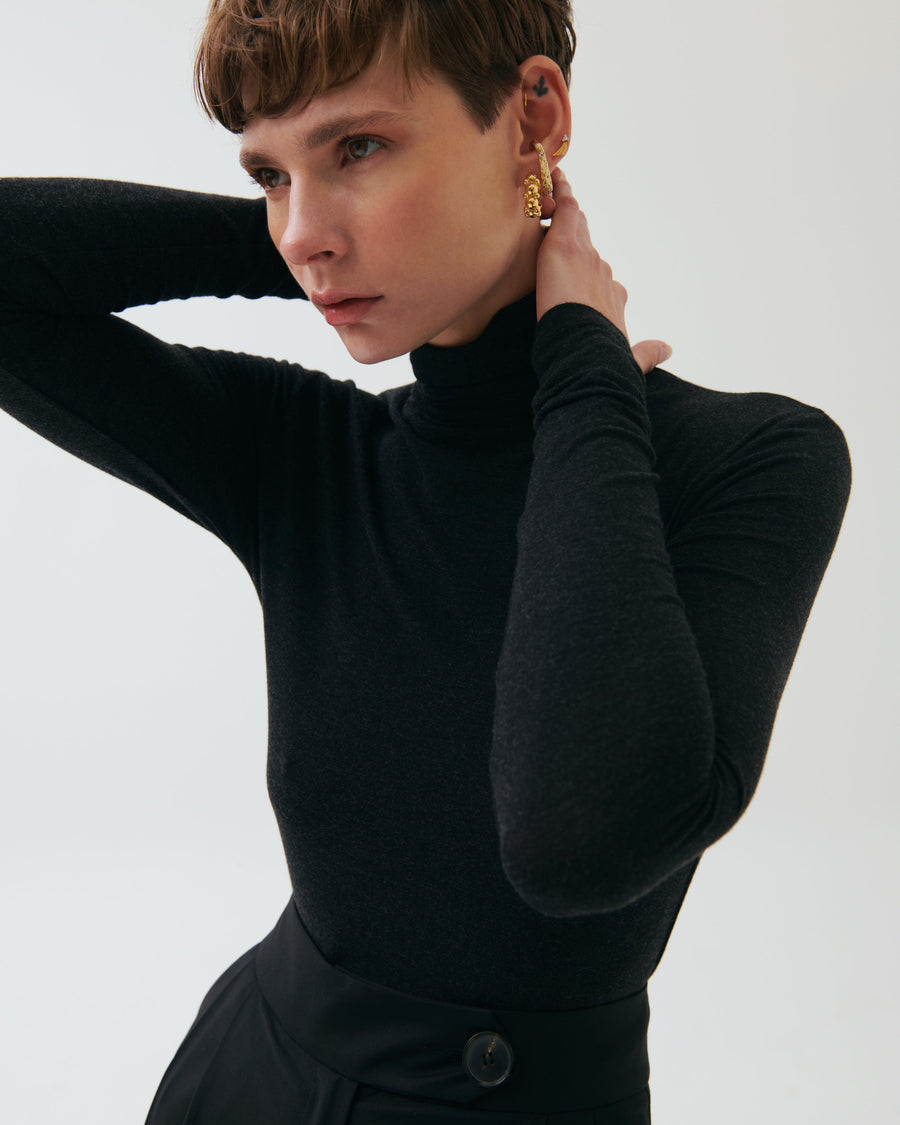 Cady Bamboo Turtleneck Blouse