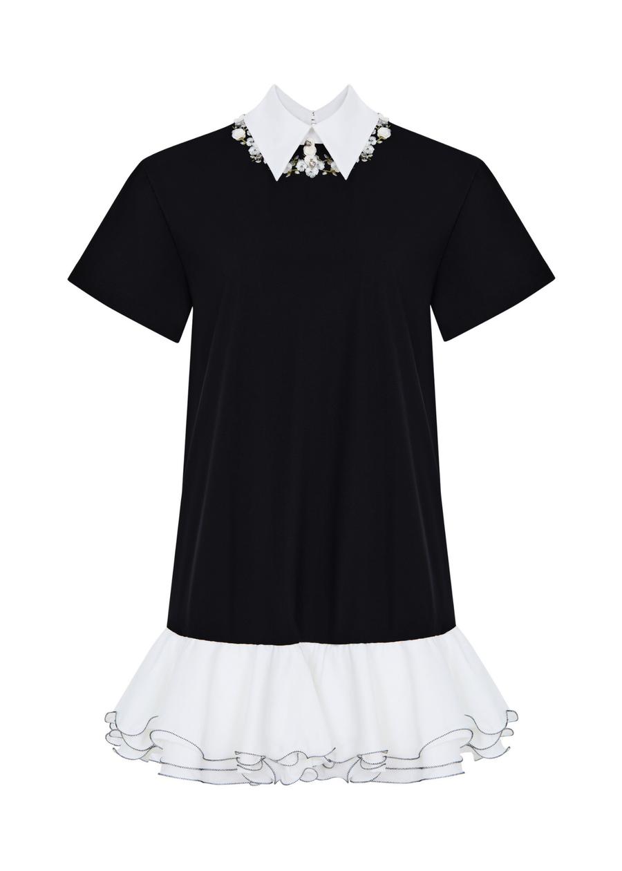 WTF Mariam Embroidered Stone Applique Dress