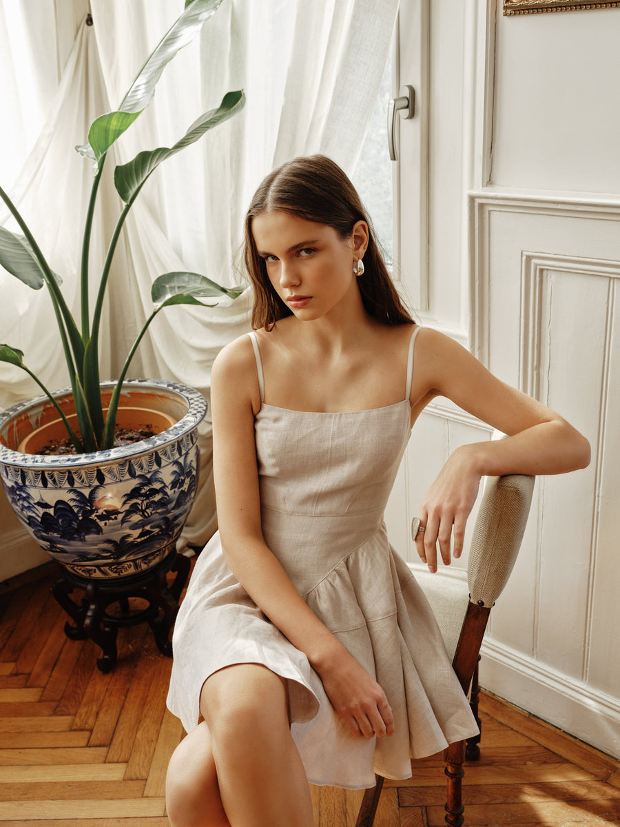 Aleyna Short Linen Dress - Summer Collection