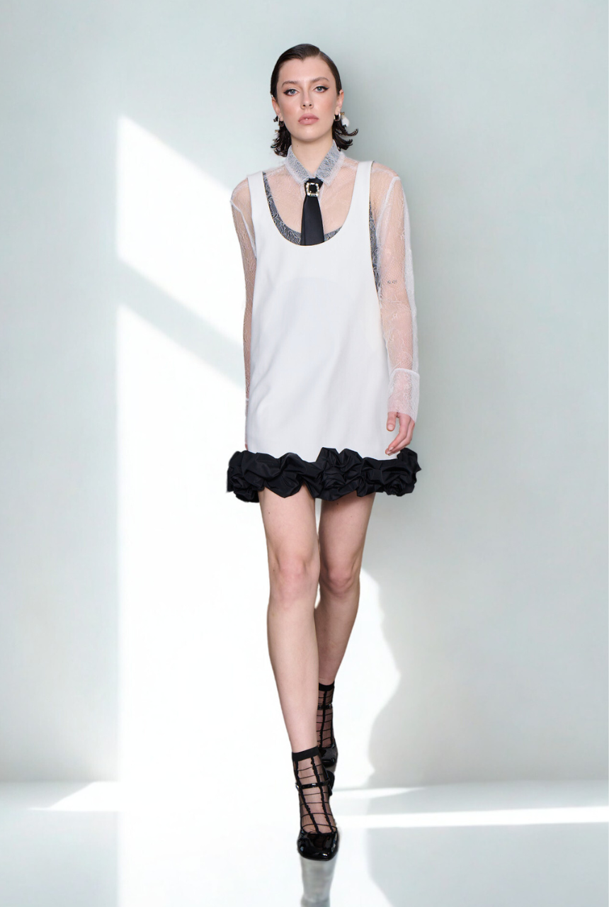 WTF Maëlle Rose Detailed Mini Dress