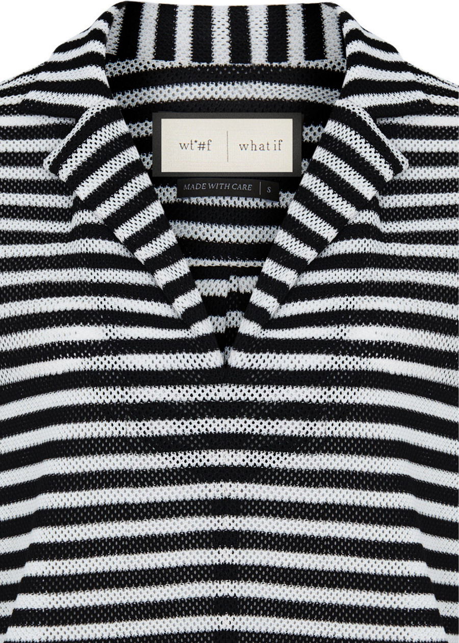 WTF Freya Black-White Striped Blouse