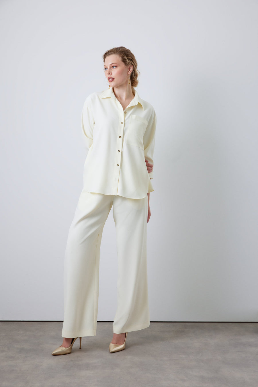 Glide Satinaria Düz Paça Pantolon