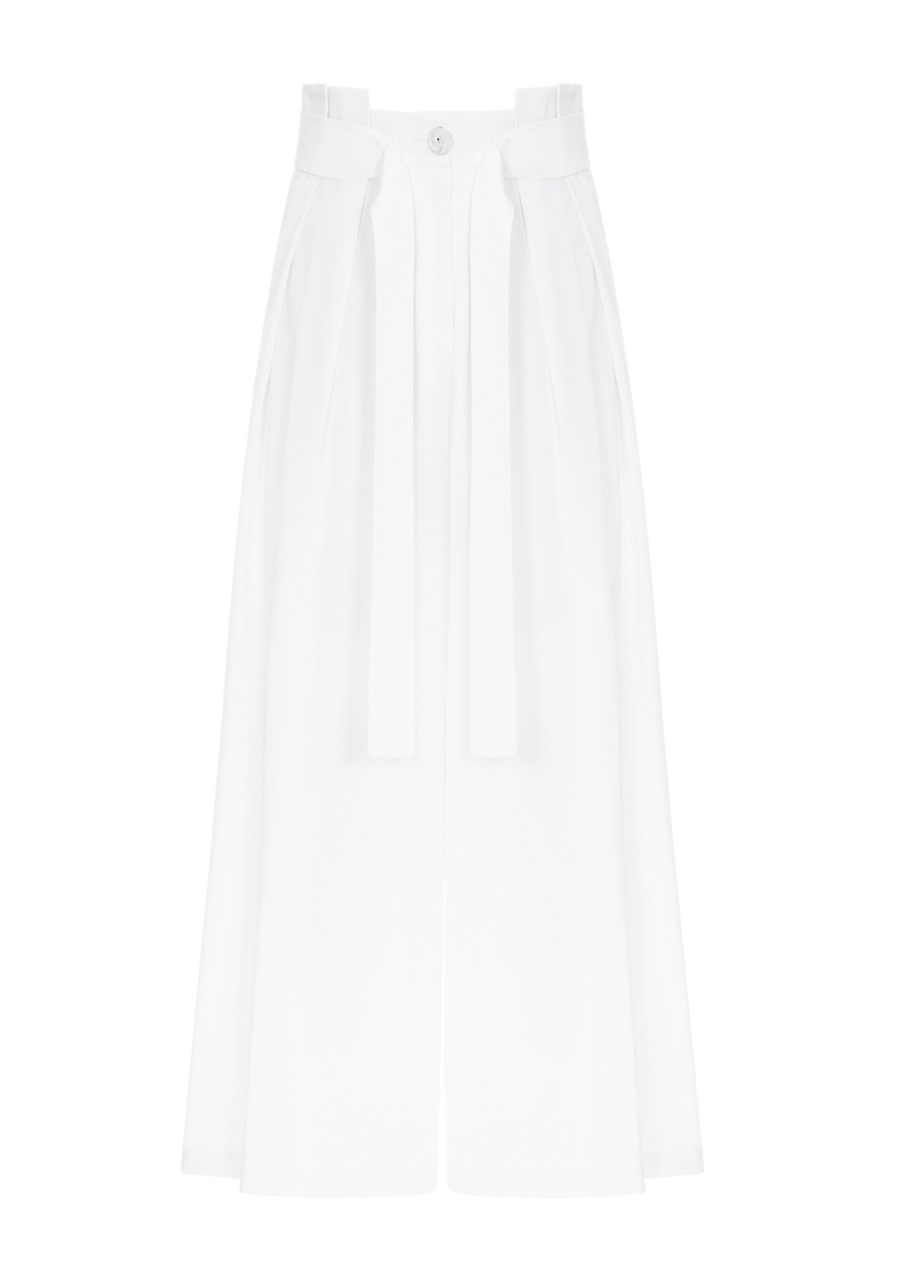 Elara Wide-Leg Pants - Premium Cotton Blend