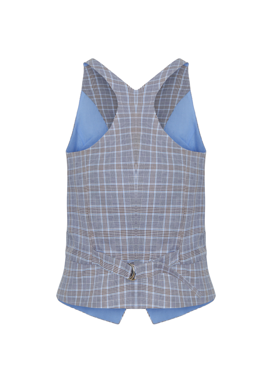 WTF Lumina Vest Plaid 100% Cotton