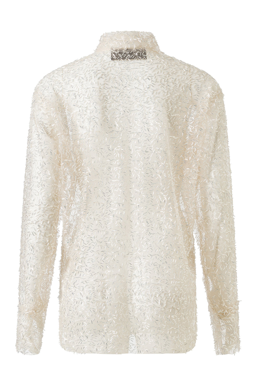 Margo W Transparent Shirt with Glass Bead Embroidery