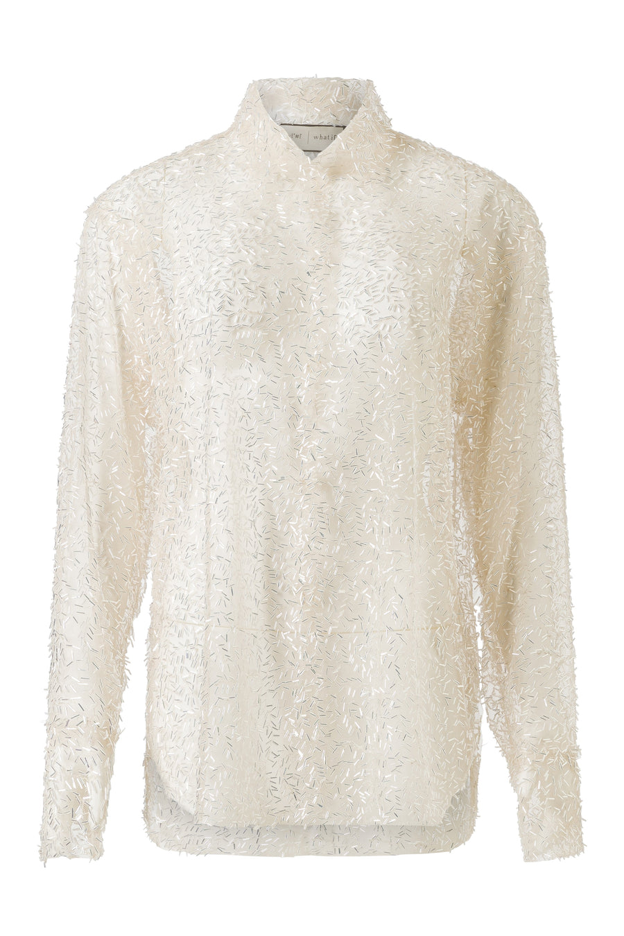 Margo W Transparent Shirt with Glass Bead Embroidery
