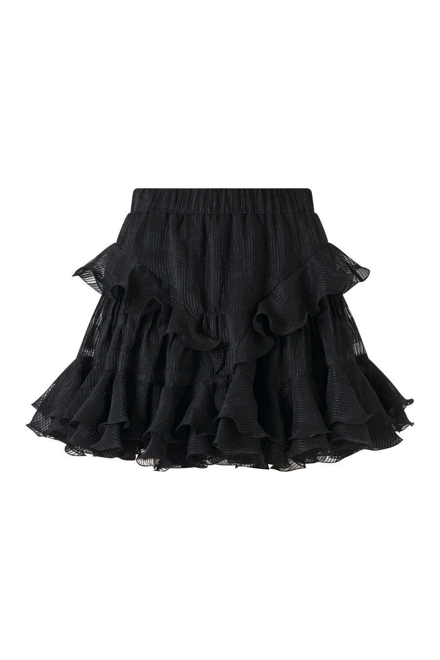 Violaine Ruffled Checkered Texture Skirt