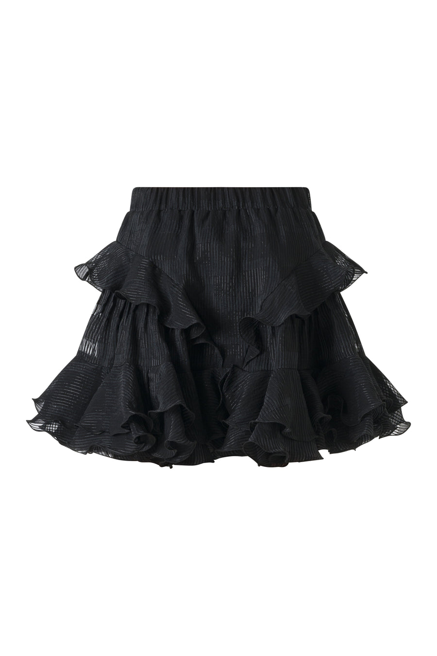 Violaine Ruffled Checkered Texture Skirt