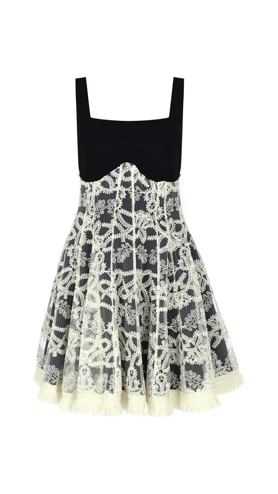 Isolde Lace Detail Black Dress