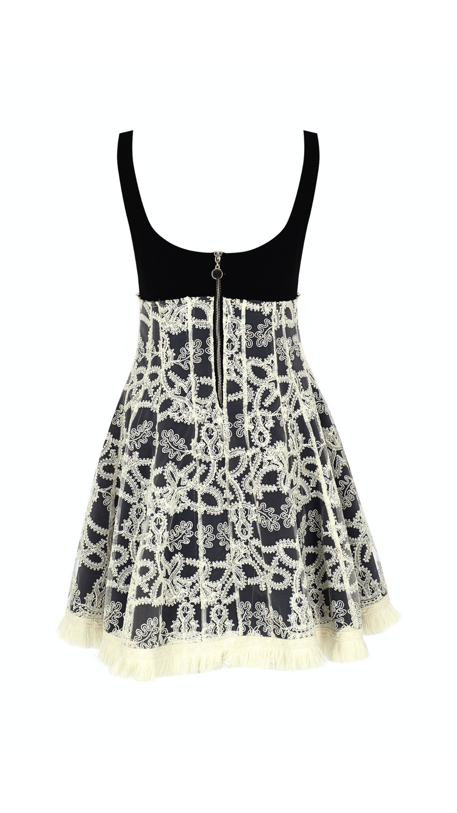 Isolde Lace Detail Black Dress