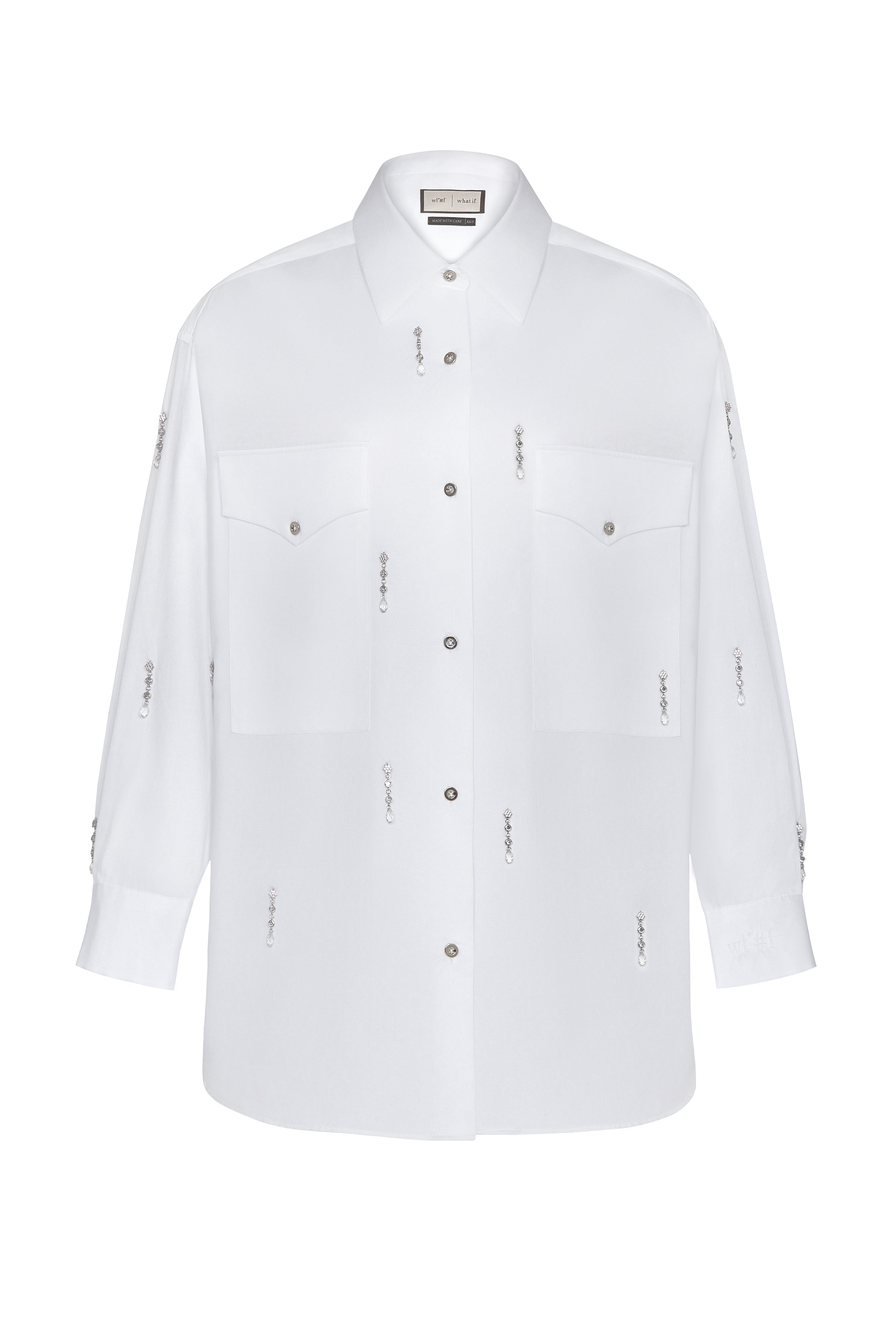 Teardrop Shirt Swarovski Stone Detail 100% Cotton