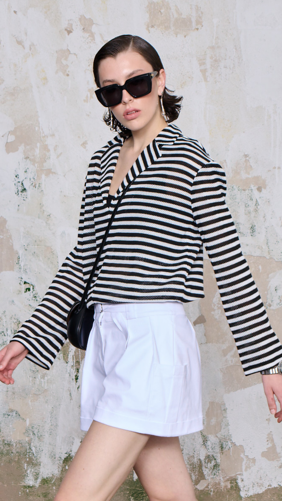 Freya Black-White Striped Blouse