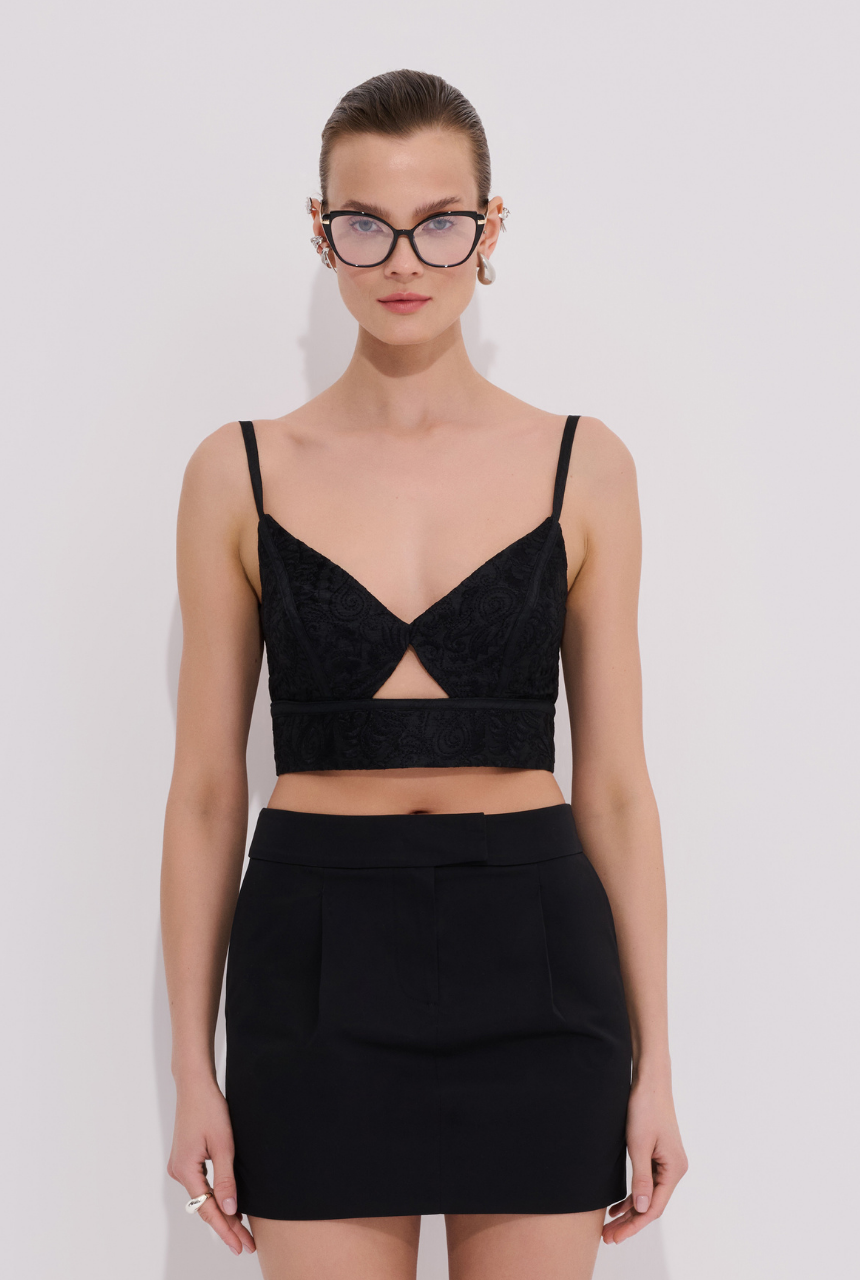 Margo Embroidered Detail Bustier Premium