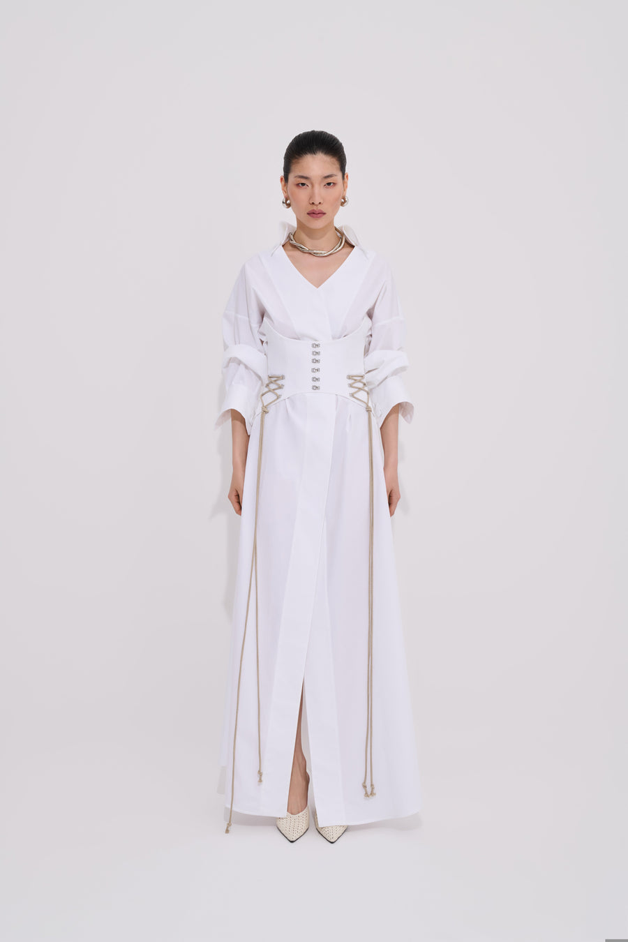 Lia Shirt Dress with Corset Detail 100% Organic Cotton