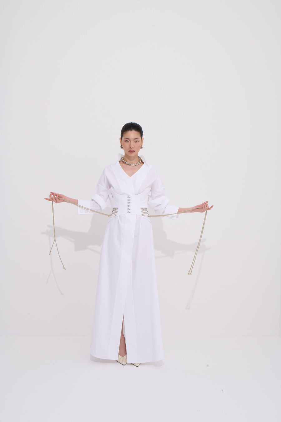 Lia Shirt Dress with Corset Detail 100% Organic Cotton