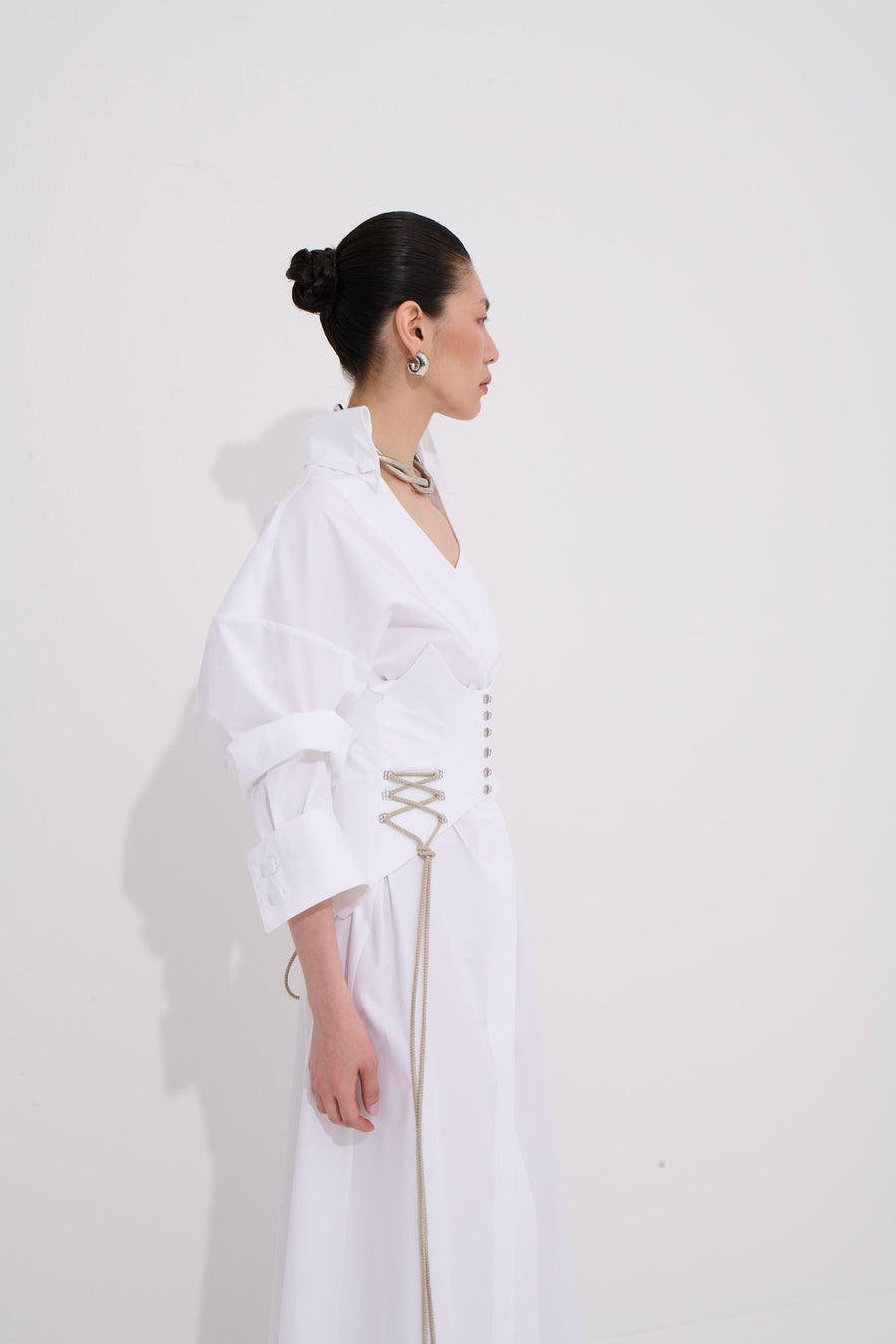 Lia Shirt Dress with Corset Detail 100% Organic Cotton
