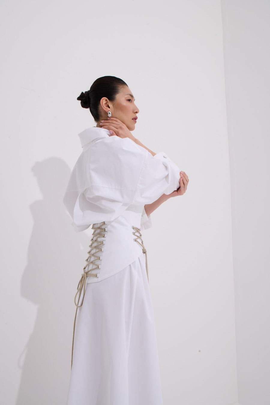 Lia Shirt Dress with Corset Detail 100% Organic Cotton