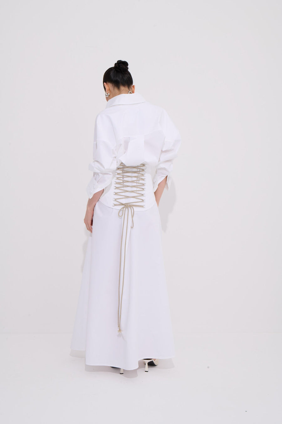 Lia Shirt Dress with Corset Detail 100% Organic Cotton