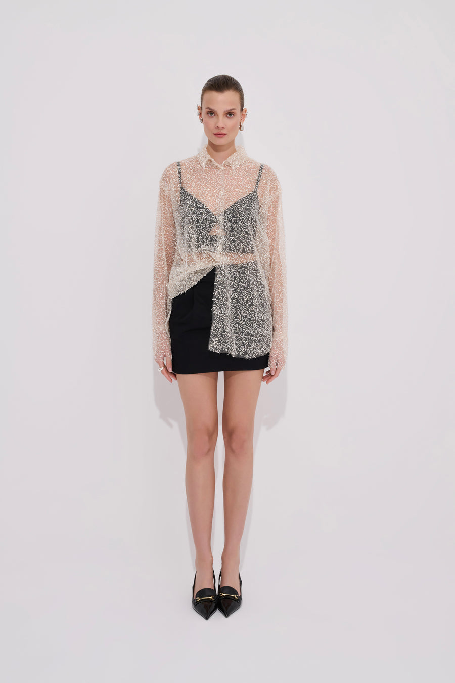 Margo Shirt with Beaded Embroidery Details