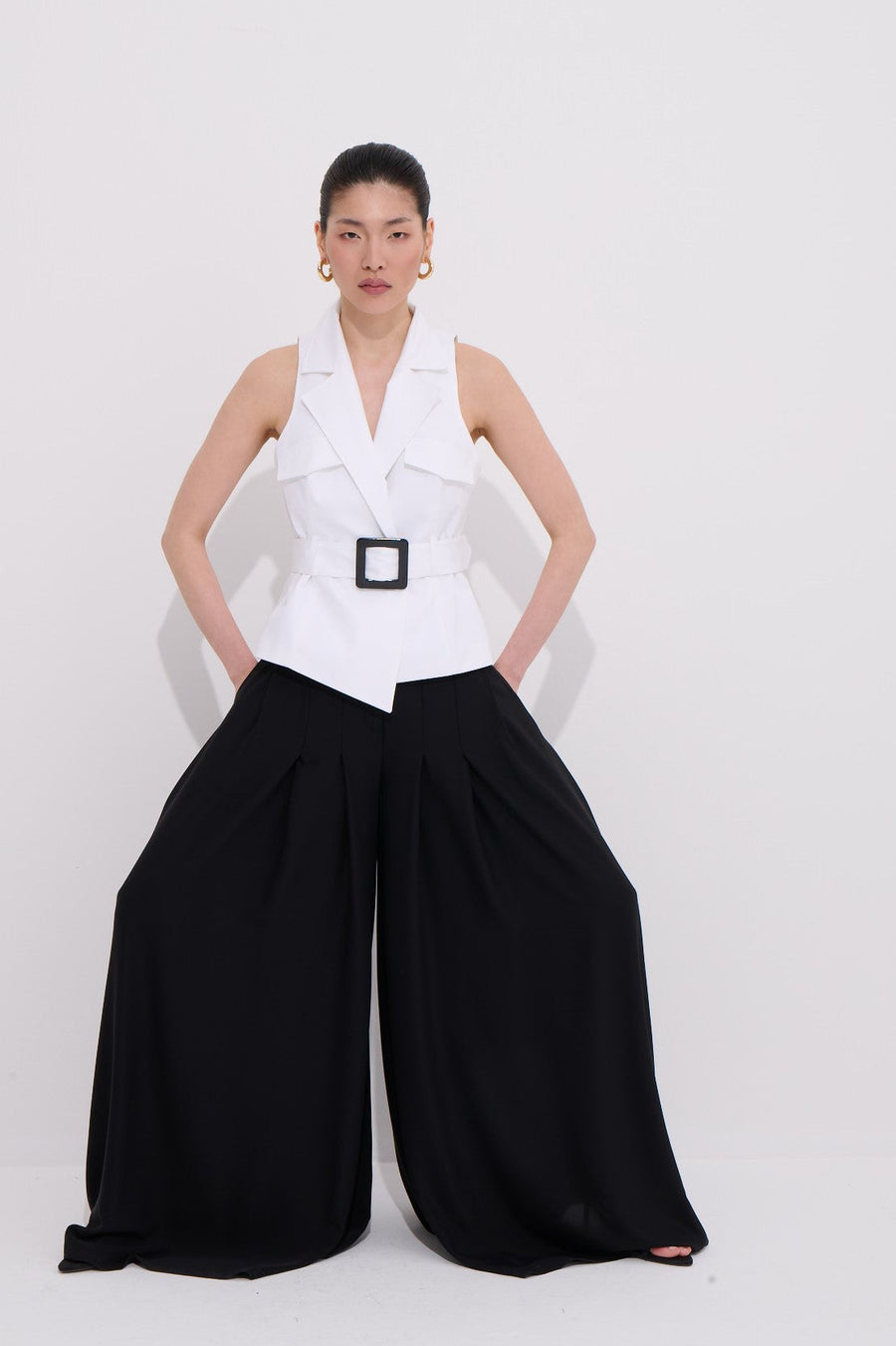 Liza Pleated Wide Leg Pants-Skirt
