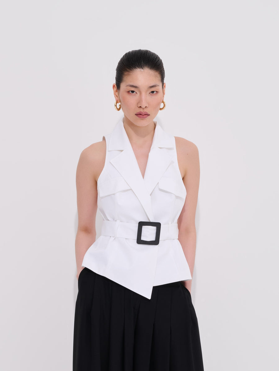 Lia Square Buckle Vest 100% Fine Organic Cotton