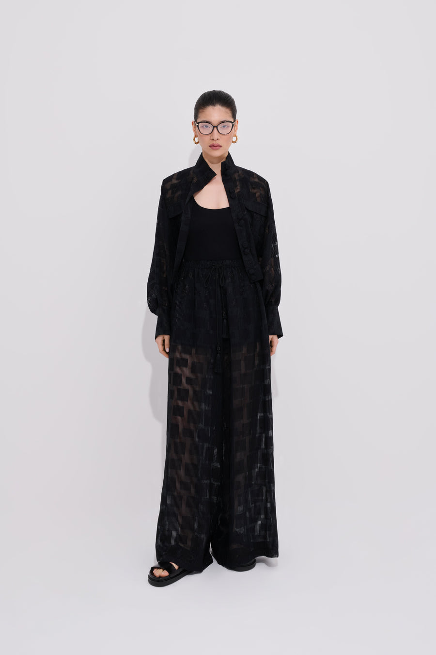Violaine Pants Transparent Checkered Texture