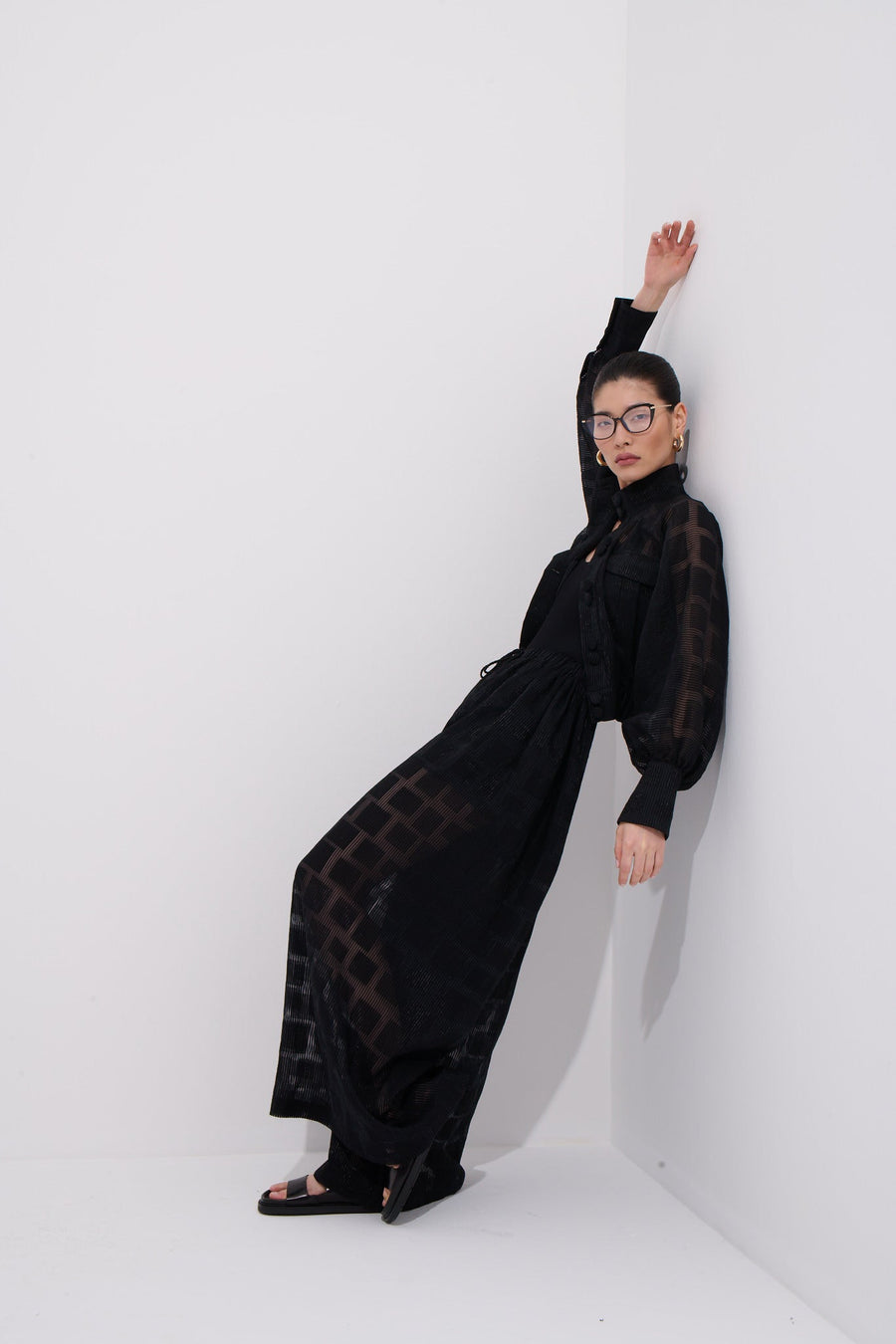 Violaine Pants Transparent Checkered Texture