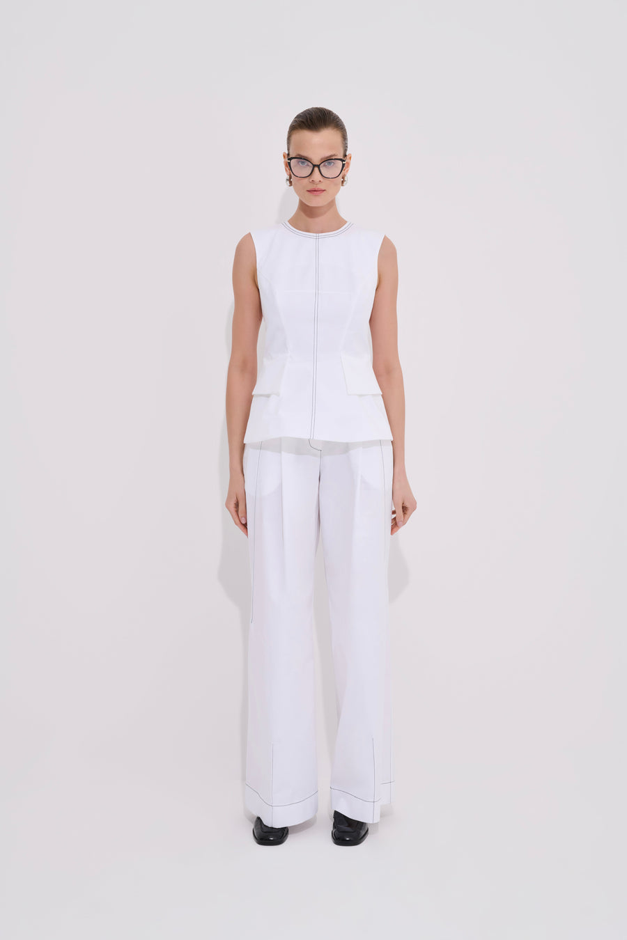 Lia Black Stitched Pants 100% Fine Organic Cotton