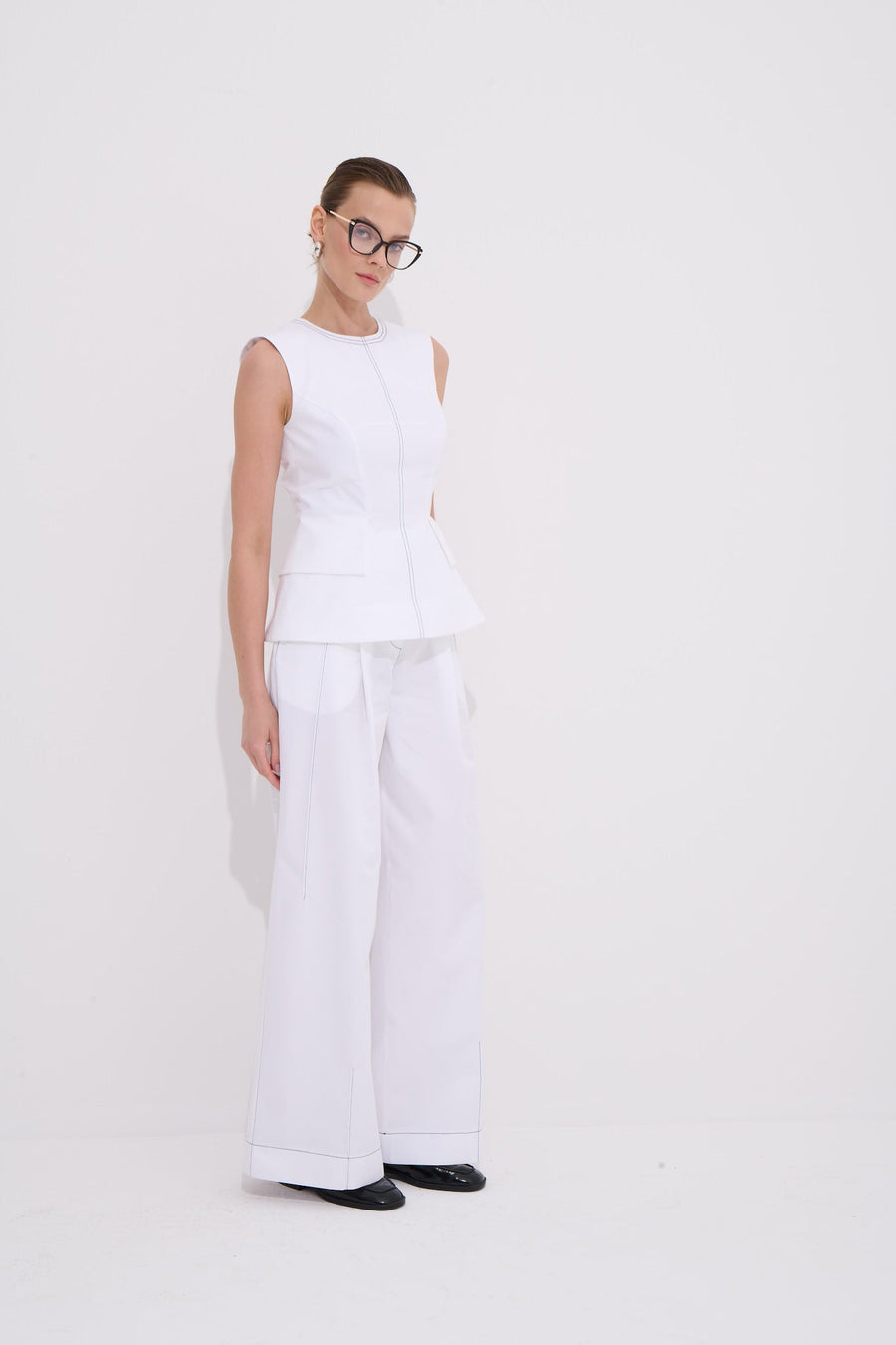 Lia Black Stitched Pants 100% Fine Organic Cotton