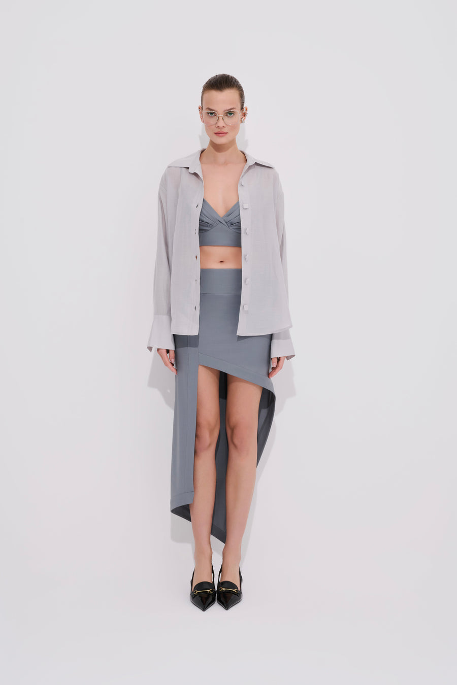 Broadway Asymmetric Skirt - Premium Wool Blend