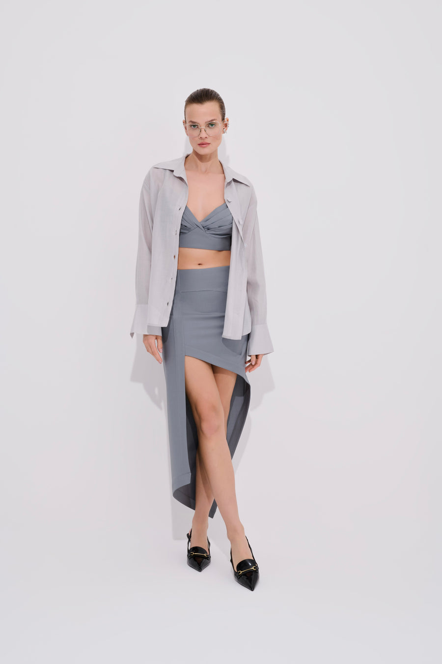 Broadway Asymmetric Skirt - Premium Wool Blend