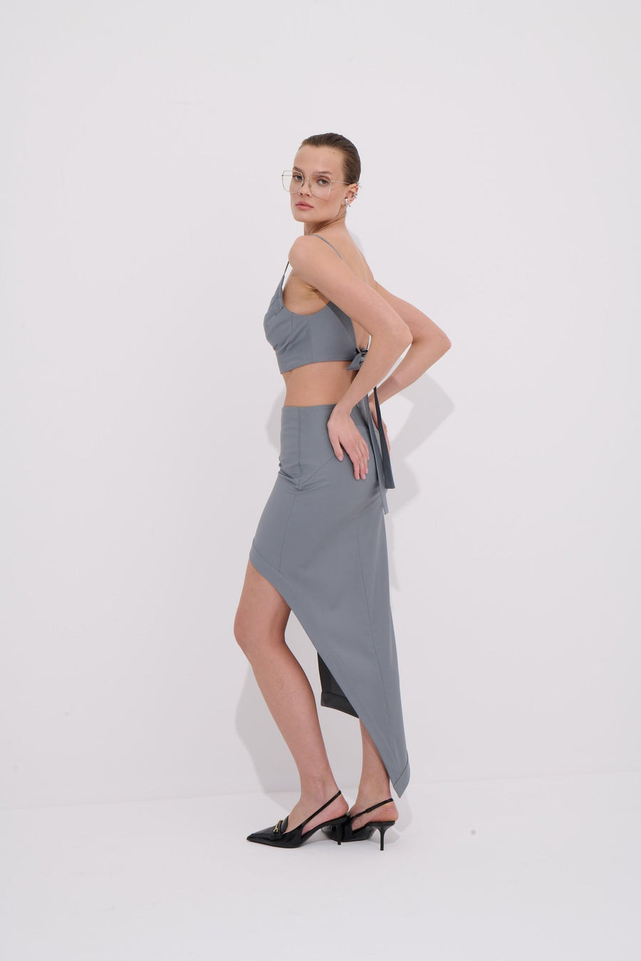 Broadway Asymmetric Skirt - Premium Wool Blend