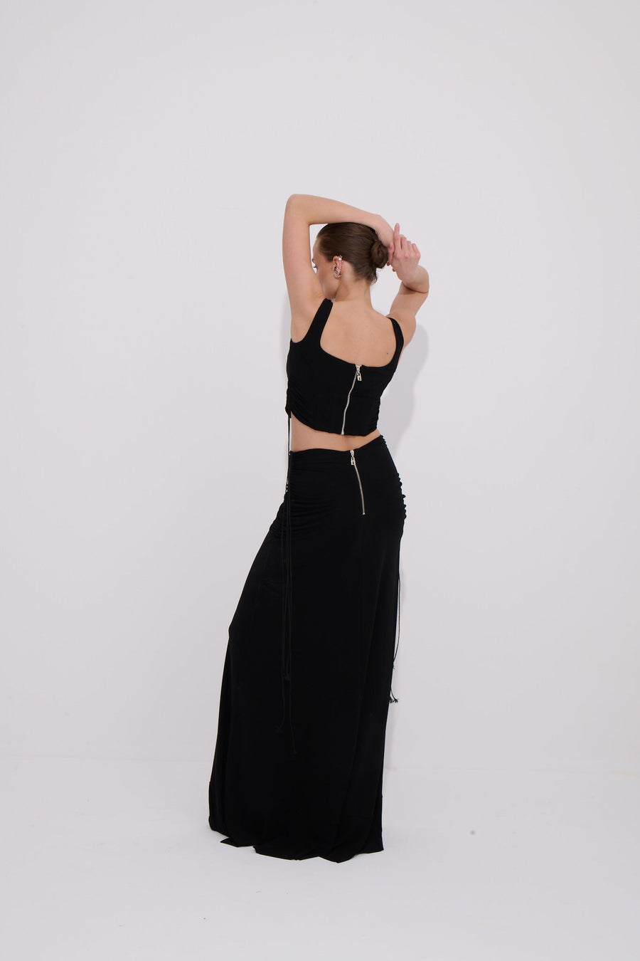 Joli Long Skirt with Ruched Flowing Design
