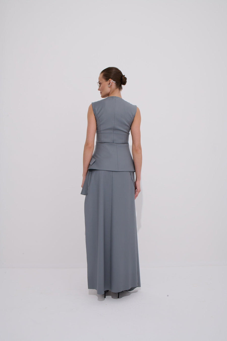Broadway Long Asymmetric Dress Premium - Wool Blend