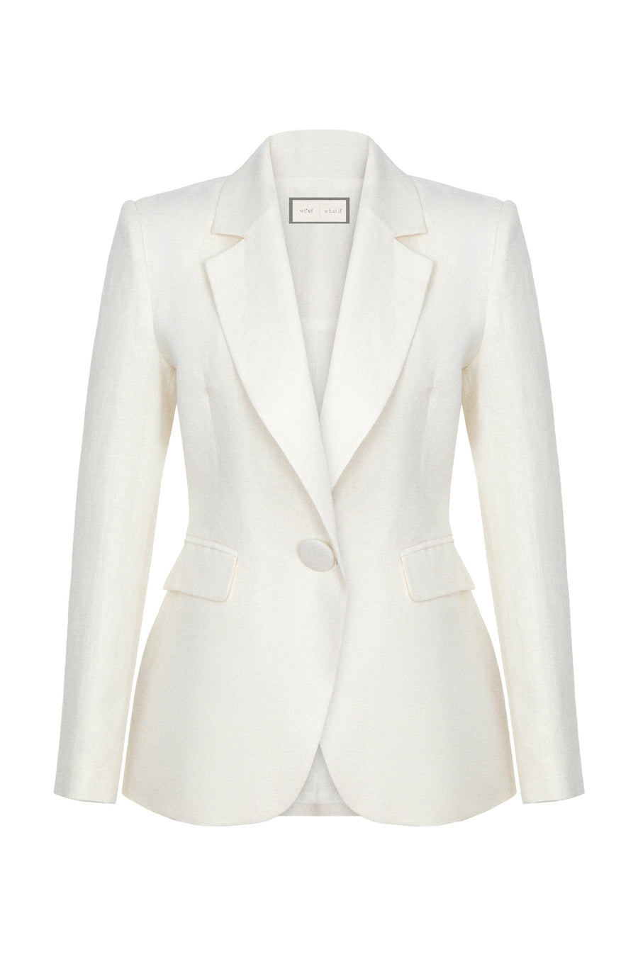 Ivory Waist-Fitted Jacket 100% Linen