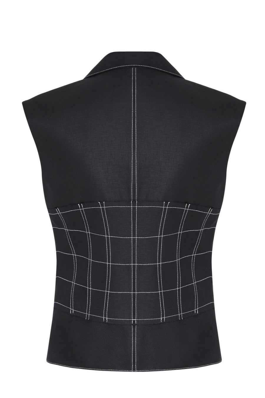 Paloma Embroidered Corset Detail 100% Linen Vest