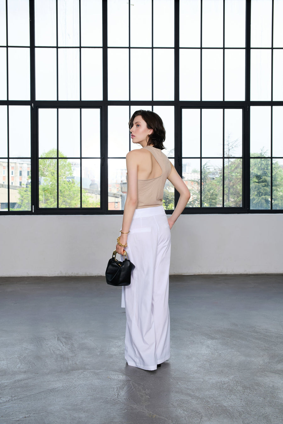Elara Wide-Leg Pants - Premium Cotton Blend