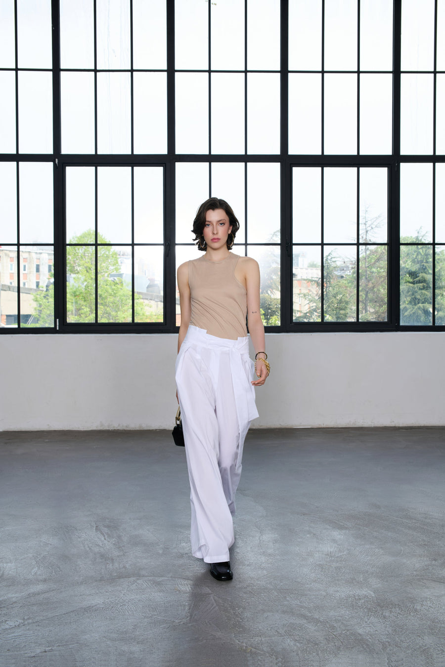 Elara Wide-Leg Pants - Premium Cotton Blend