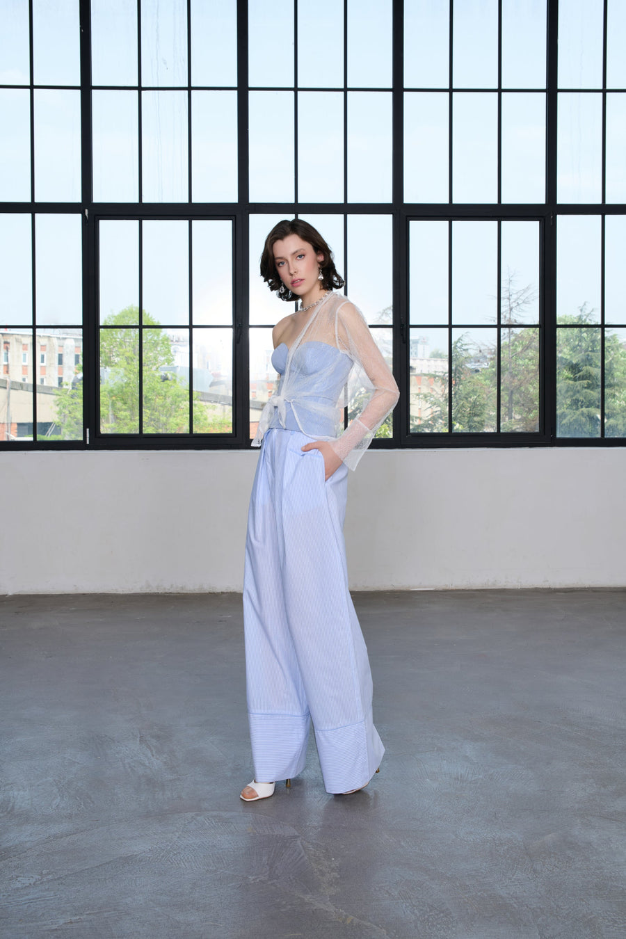 Lumina Striped Trousers 100% Cotton