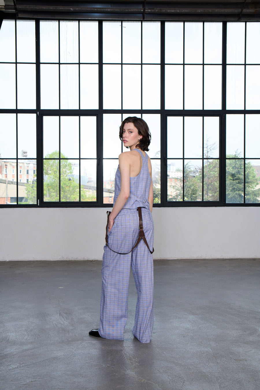 WTF Lumila Plaid Wide Leg Pants