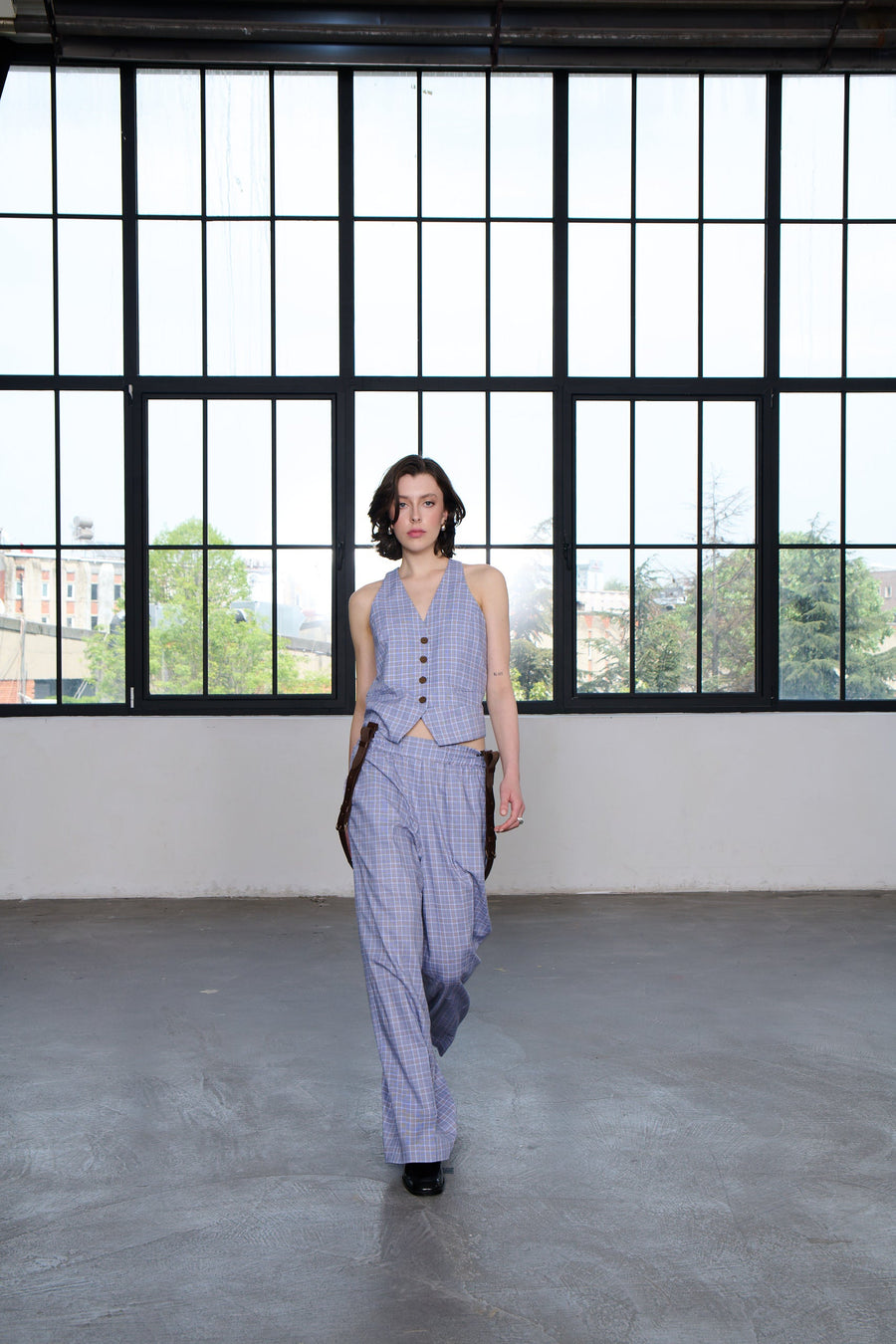 WTF Lumila Plaid Wide Leg Pants