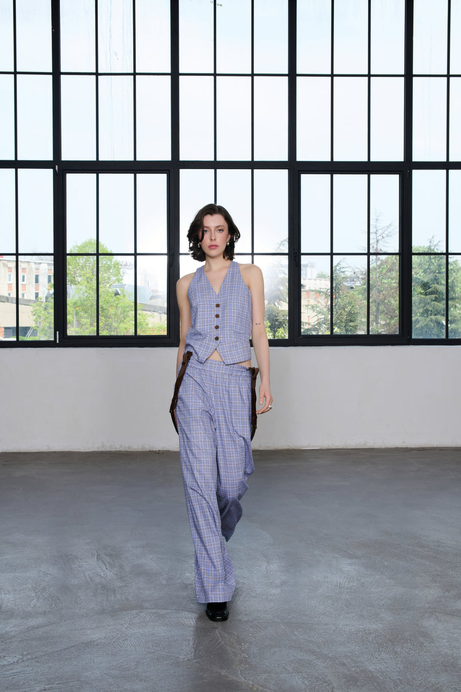 Lumina Vest Checkered 100% Cotton